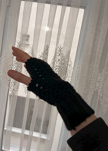 Siyah Örgü Kadın Eldiveni - Görsel 4