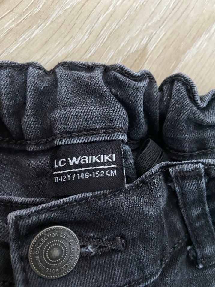 Gri Bol Kesim Denim Erkek Çocuk Şort - Görsel 2