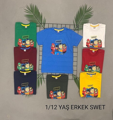 5 Yaş Beden 1-12 yaş erkek tişört