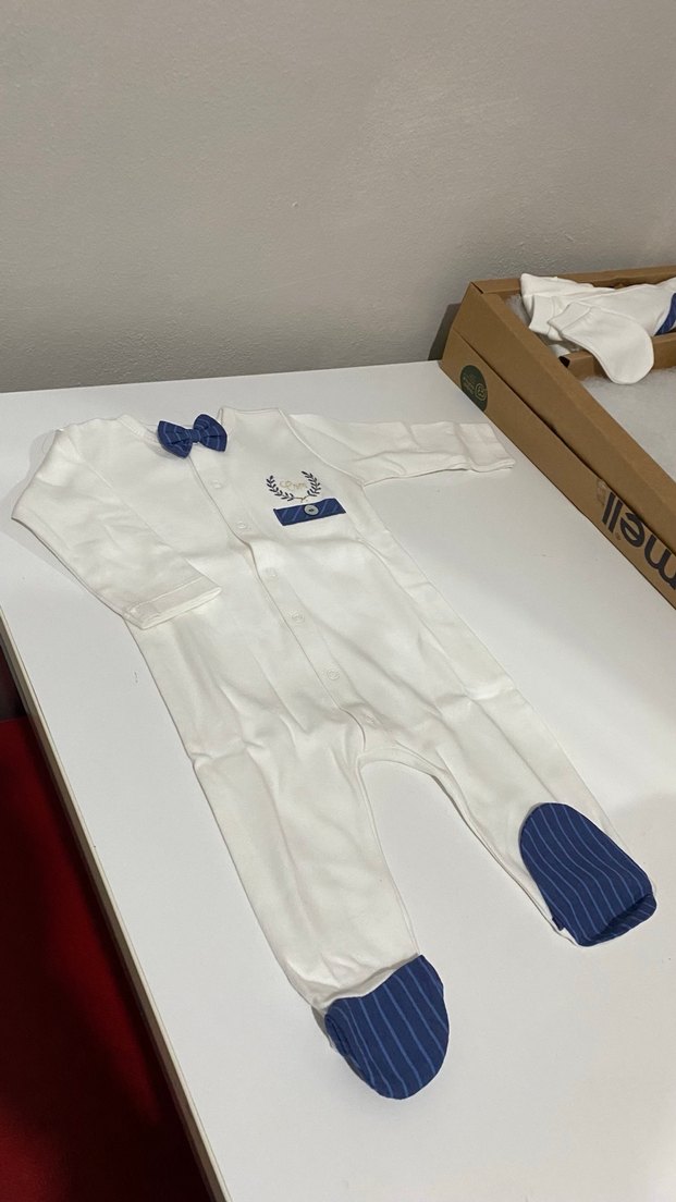 Baskılı Erkek Bebek Hastane Çıkışı Seti - Görsel 4