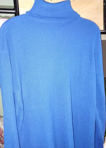 Mavi Balıkçı Yaka Kadın Kazak - Görsel 2