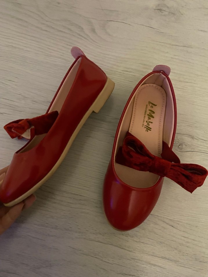 Kız Çocuk Kırmızı Fiyonklu Babet - Görsel 2