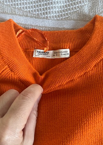 Turuncu Kadın Örgü  Kazak - Görsel 2