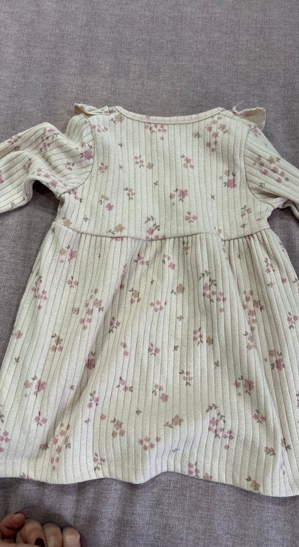 Açık pembe  Çiçekli Fırfırlı Kız Elbisesi - Görsel 2