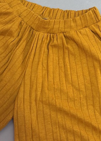 Sarı Pilili Rahat Kesim Hamile Şortu - Görsel 4