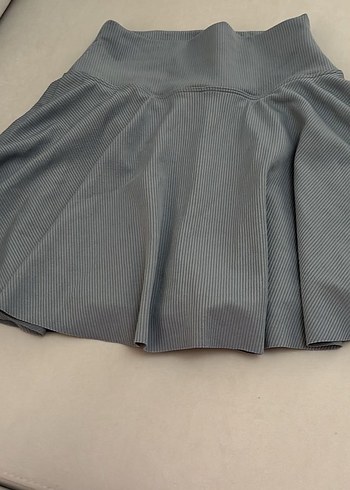 Gri Pilili Mini şortlu etek