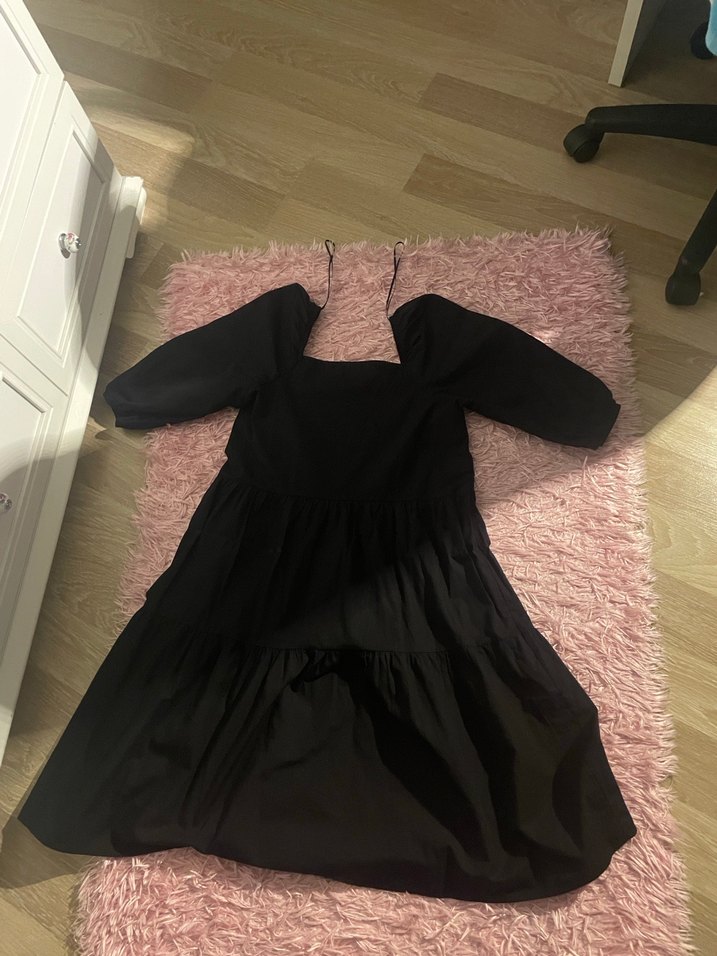 Siyah Midi Günlük Kadın Elbise - Görsel 4