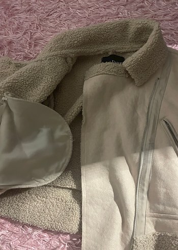 Kürklü Bej Kısa Kadın Ceket - Görsel 5