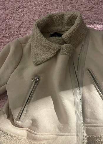 Kürklü Bej Kısa Kadın Ceket - Görsel 6