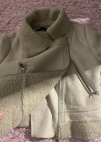 Kürklü Bej Kısa Kadın Ceket - Görsel 3