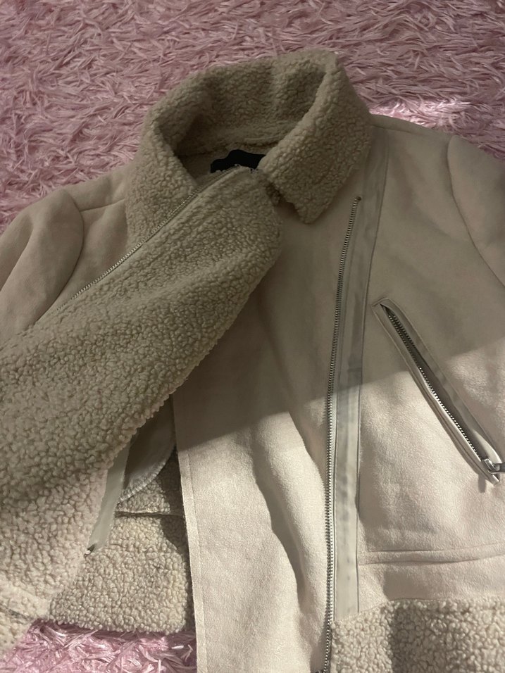 Kürklü Bej Kısa Kadın Ceket - Görsel 4