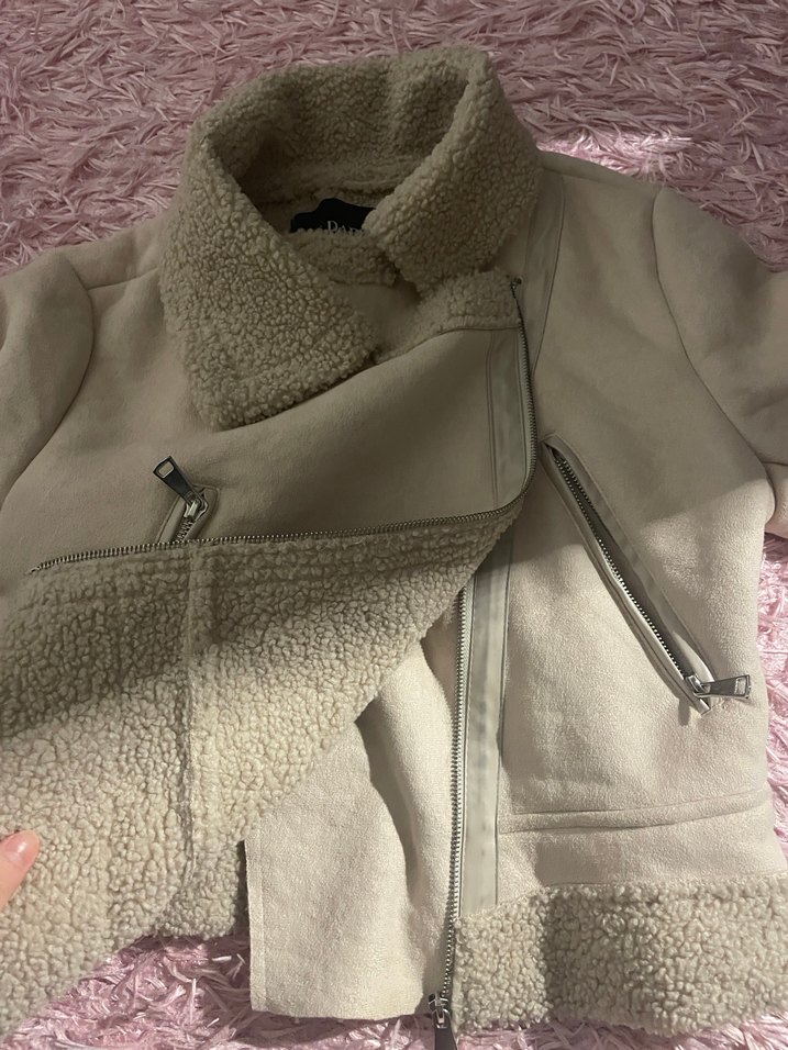 Kürklü Bej Kısa Kadın Ceket - Görsel 3