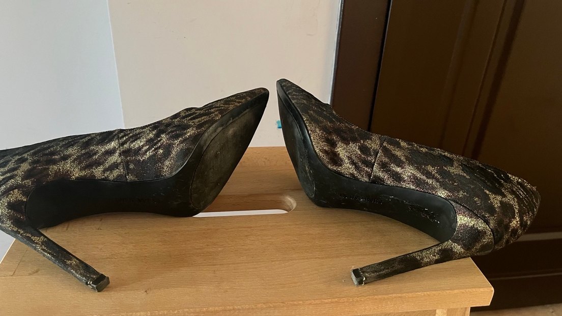 Nine West Altın Leopar Desenli Stiletto 39 numara - Görsel 4