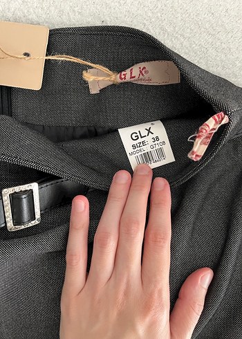 38 Beden gri Renk Gri Midi Kadın Kumaş Etek