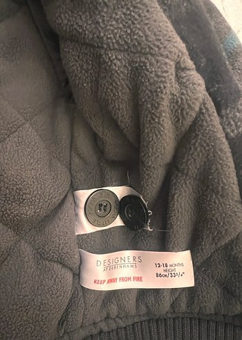 Kapüşonlu Erkek Çocuk Gri Kaban kalın - Görsel 3