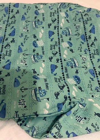 Turkuaz Kapüşonlu Erkek Çocuk Baskılı Yağmurluk tu - Görsel 6