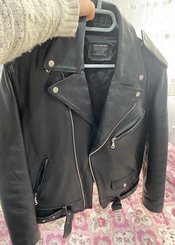 Siyah Deri Biker Ceket - Görsel 4