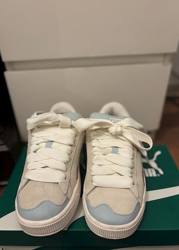 Puma Süet Bağcıklı Beyaz Pastel Sneakers