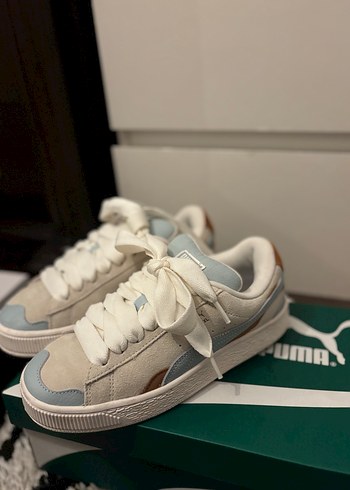 Puma Puma Süet Bağcıklı Beyaz Pastel Sneakers