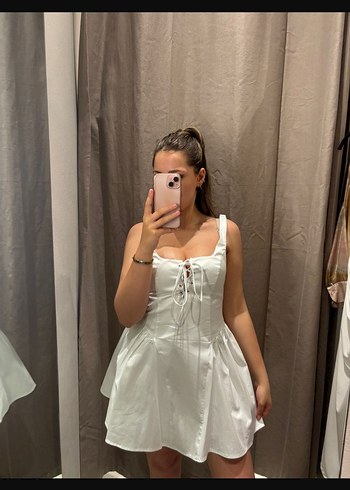 Zara Beyaz Mini Elbise