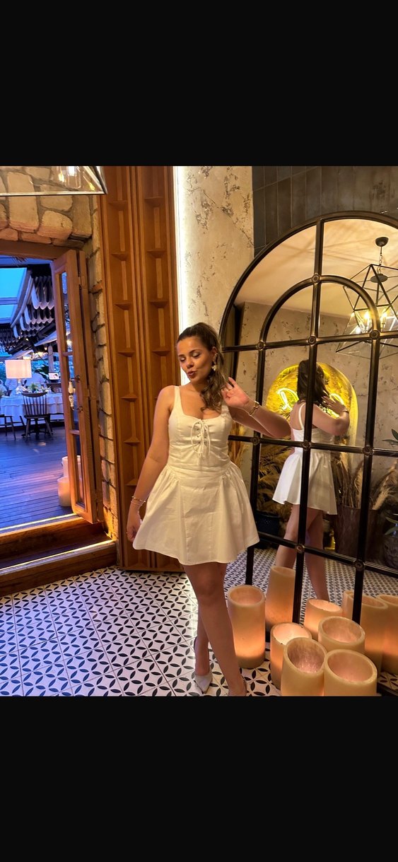 Beyaz Mini  Elbise - Görsel 2