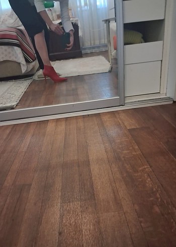 Kırmızı Deri Kadın Stiletto Bot - Görsel 2