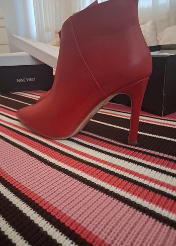 Kırmızı Deri Kadın Stiletto Bot - Görsel 4