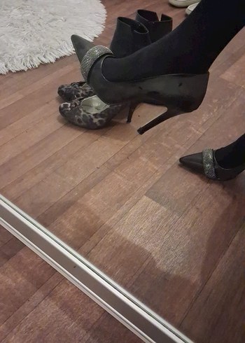 Siyah ışıltılı Stiletto - Görsel 3