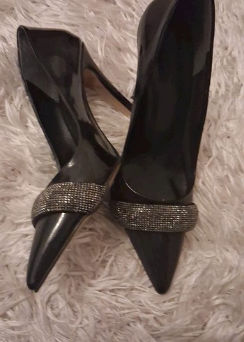 Siyah ışıltılı Stiletto - Görsel 4