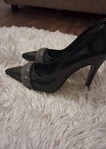 Siyah ışıltılı Stiletto - Görsel 2