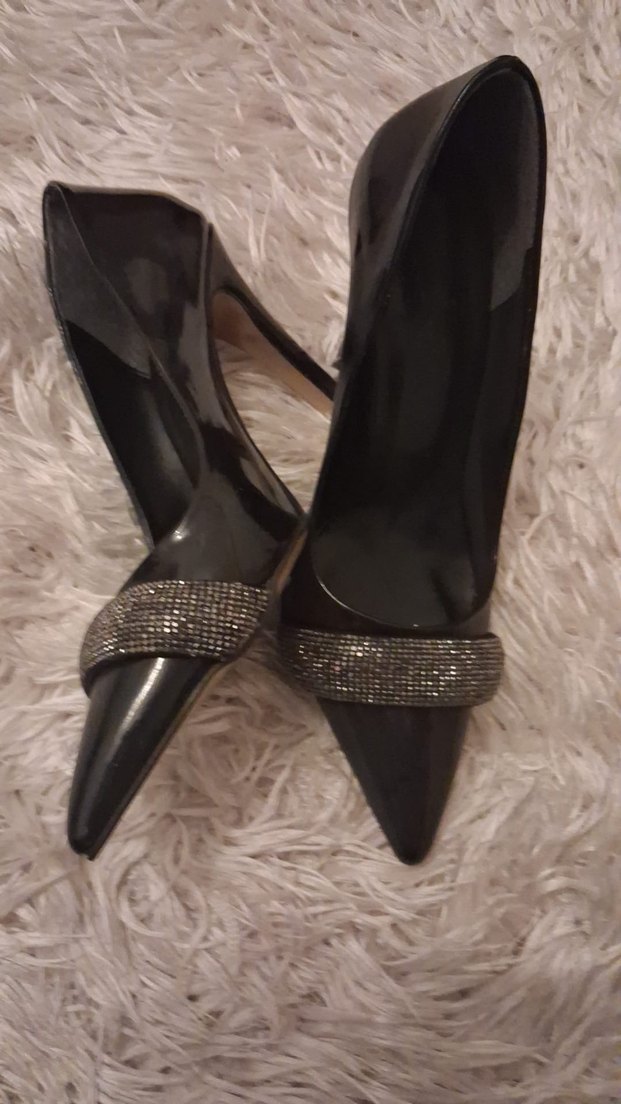 Siyah ışıltılı Stiletto - Görsel 4