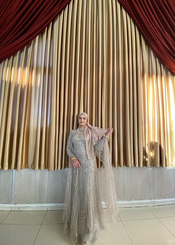 Bej Uzun Kollu Bohem Düğün Elbisesi - Görsel 5