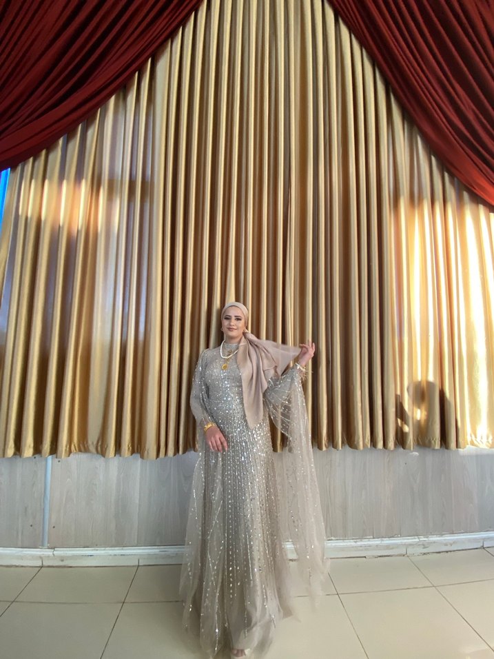 Bej Uzun Kollu Bohem Düğün Elbisesi - Görsel 5