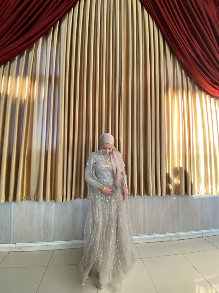 Bej Uzun Kollu Bohem Düğün Elbisesi - Görsel 3