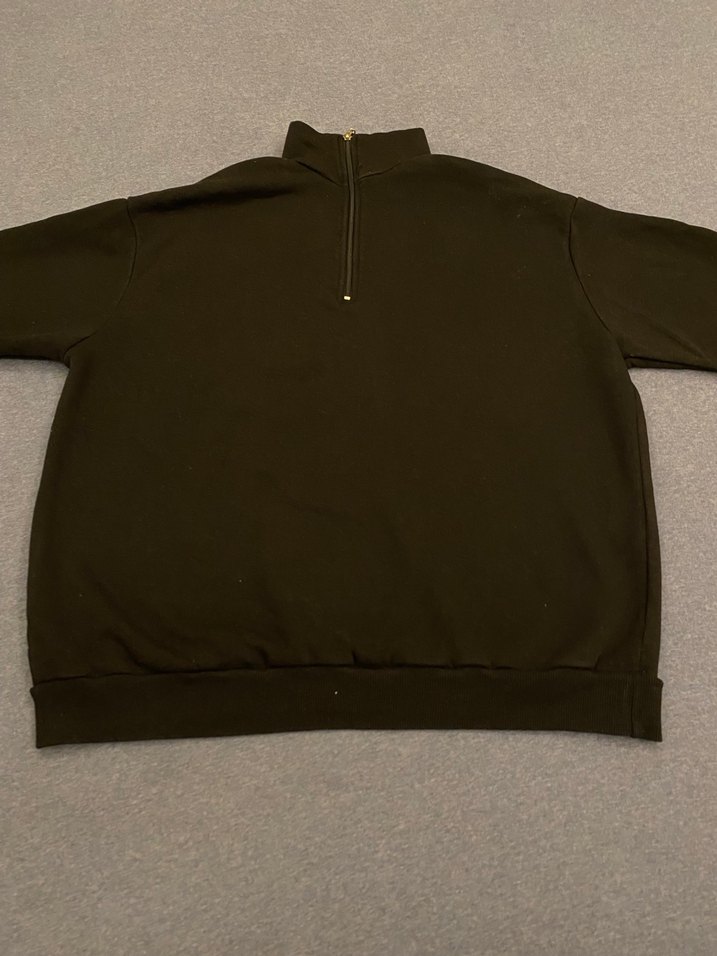 Kadın siyah beyaz çizgili  ,yakası fermuarlı kazak - Görsel 5