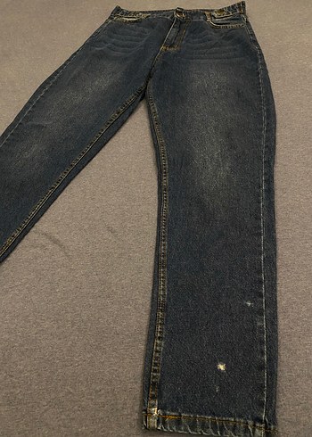 Düğmeli Bol Kesim Kadın Kot Pantolon - Görsel 6