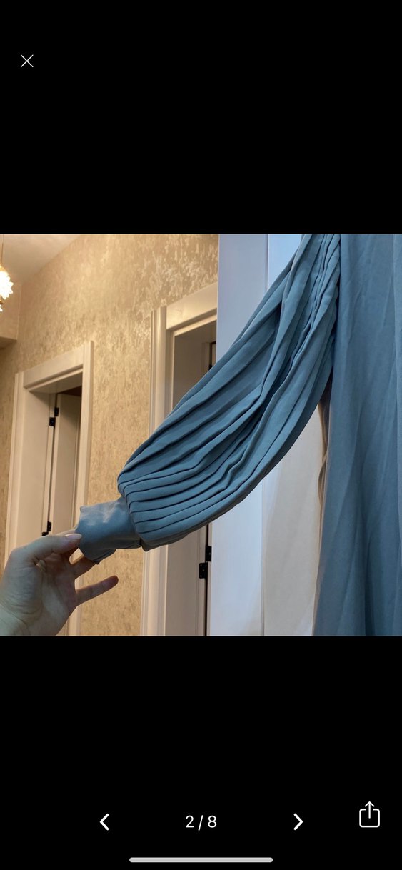 Bej Kadın Uzun Keten tesettür ferace - Görsel 2