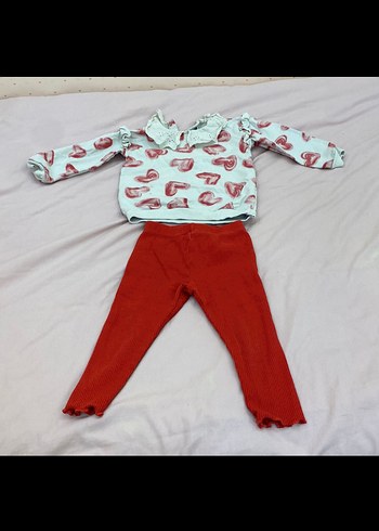 Kız Bebek Uzun Kollu Desenli ikili Takım - Görsel 3