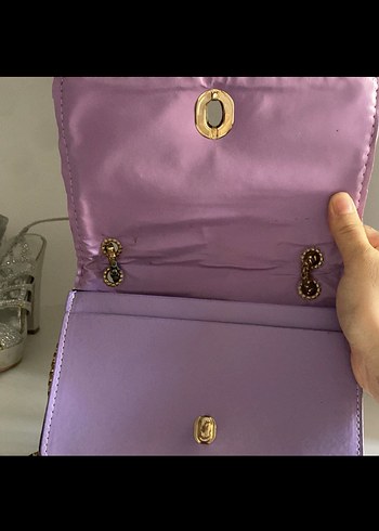 Mor Zincir Detaylı Kadın Çanta - Görsel 3