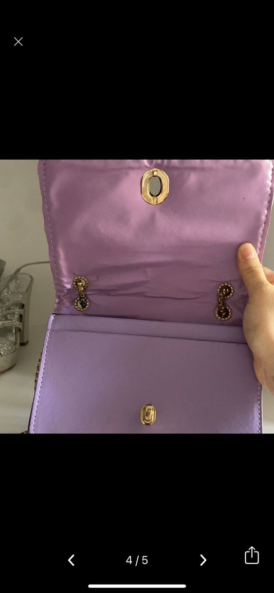 Mor Zincir Detaylı Kadın Çanta - Görsel 3