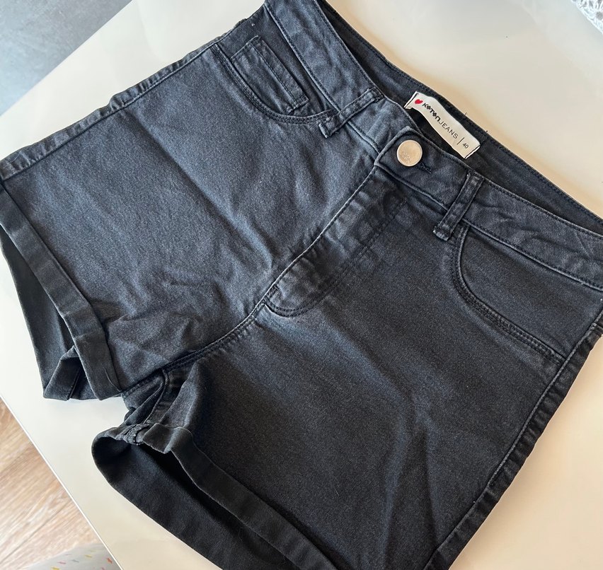 Kotonjeans siyah/gri şort - Görsel 4