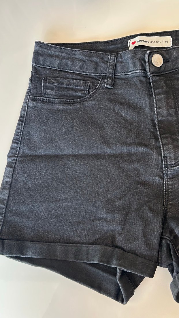 Kotonjeans siyah/gri şort - Görsel 3