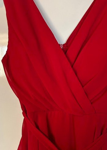 Kırmızı şık elbise - Görsel 3