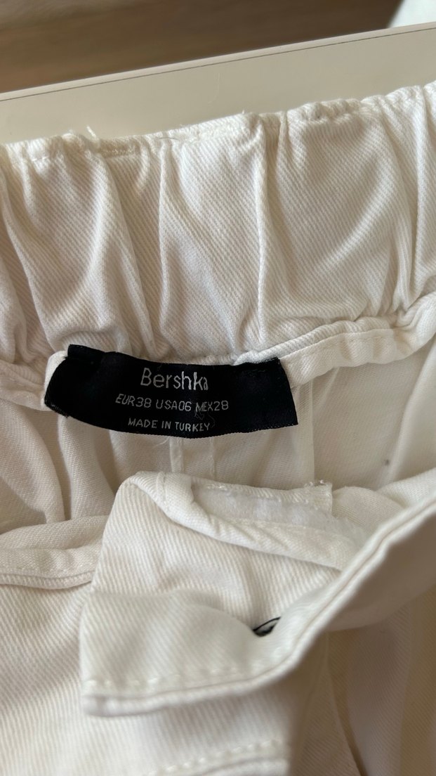 BERSHKA beyaz kargo pantolon - Görsel 4