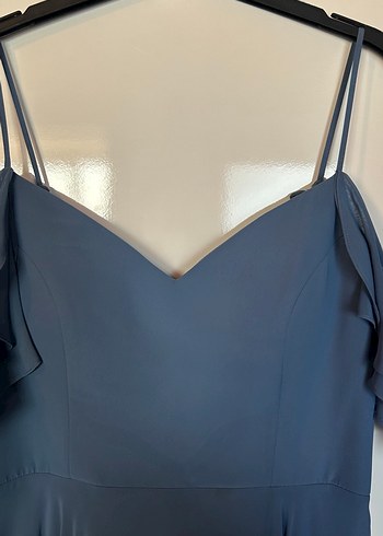 Soğuk mavi şık elbise - Görsel 11