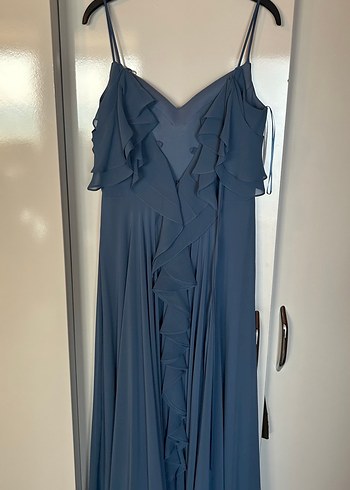 Soğuk mavi şık elbise - Görsel 10