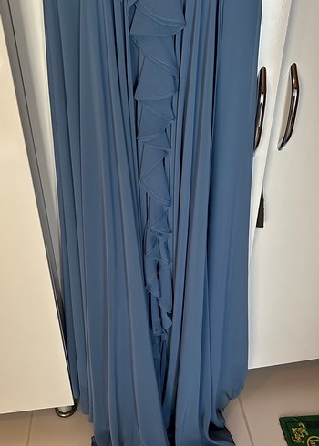 Soğuk mavi şık elbise - Görsel 3