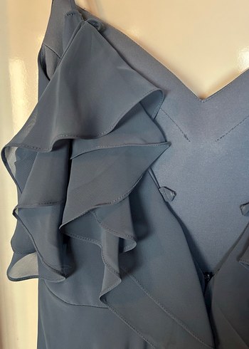 Soğuk mavi şık elbise - Görsel 7