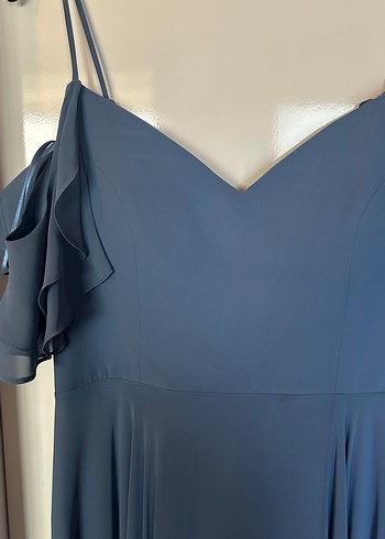 Soğuk mavi şık elbise - Görsel 14