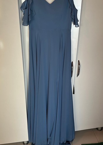 Soğuk mavi şık elbise - Görsel 12